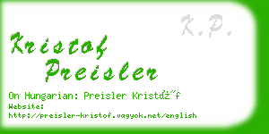 kristof preisler business card